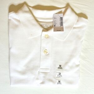 Children's Place Polo, short sleeve white shirt, unisex kids size 7-8; NWT